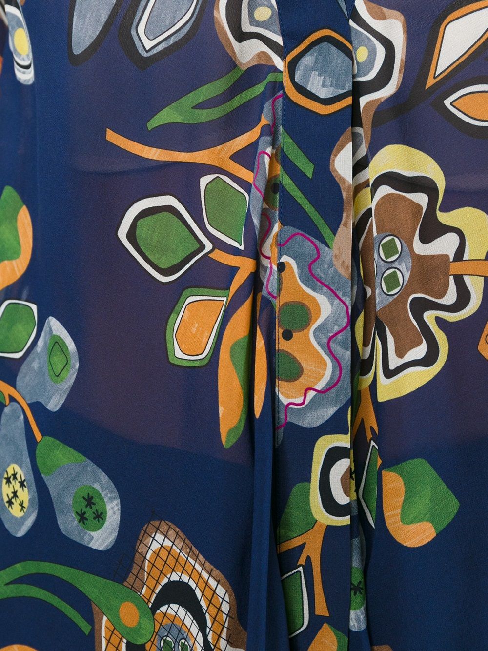 asymmetric floral print shirt