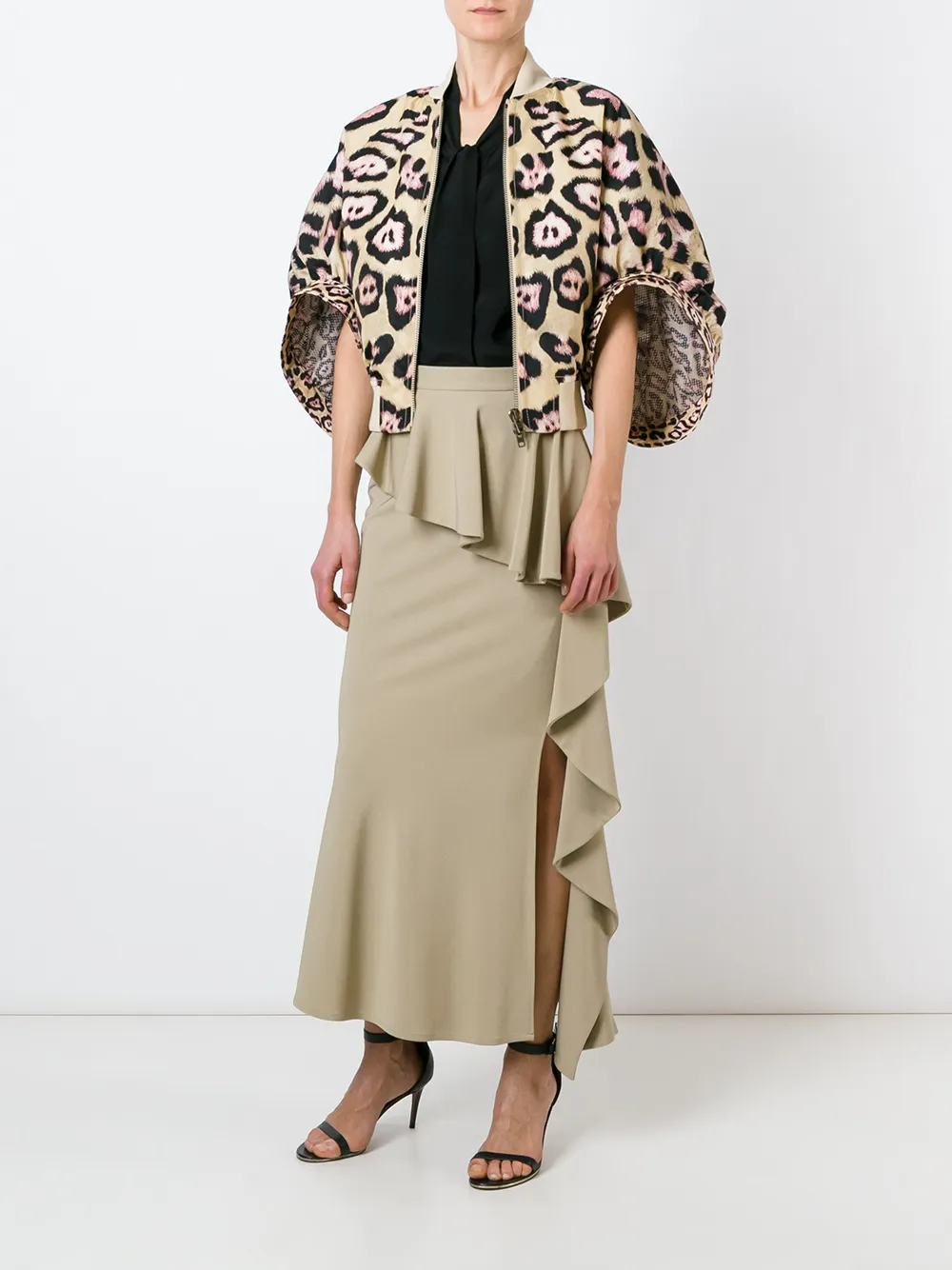 Givenchy long ruffled skirt Beige
