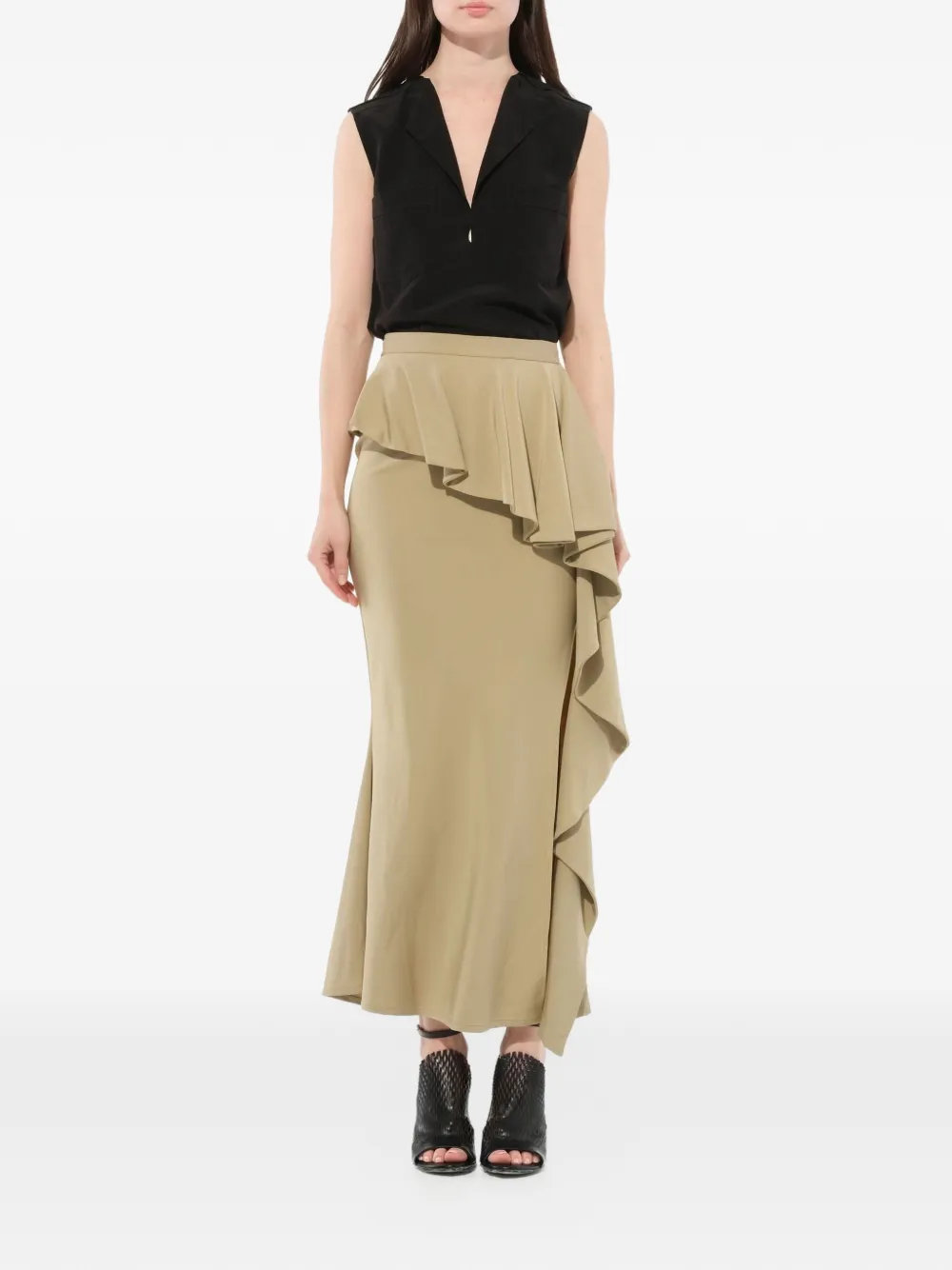  Givenchy Falda Larga Con Volantes - Neutro 