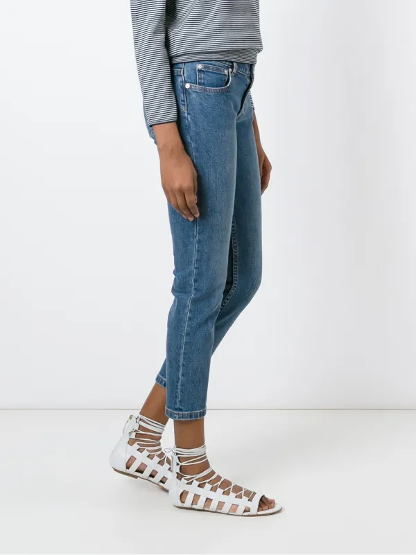 パンツ A.P.C. Women's High-Waist Crop Jeans COEUGF09131-AAD Black mid-rise cropped jeans A.P.C. - women - A.P.C.