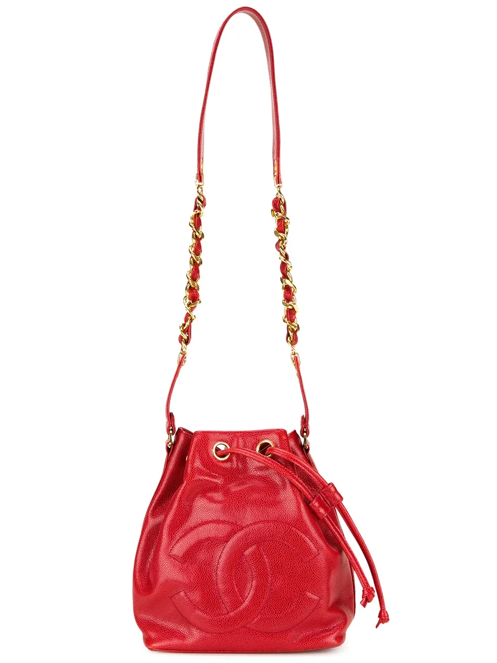 CHANEL PreOwned Embossed Logo Bucket Crossbody Bag Farfetch