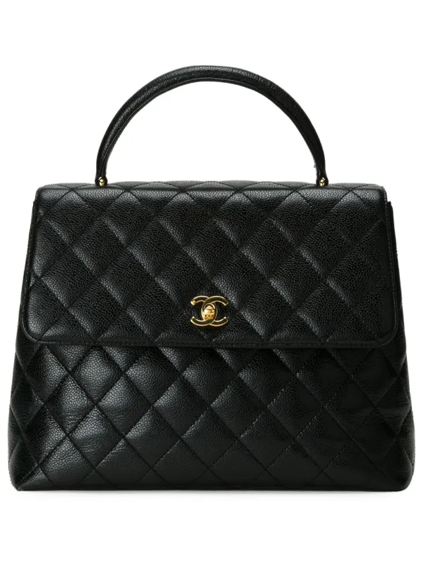 CHANEL Pre-Owned キルティングトート | ブラック | FARFETCH JP