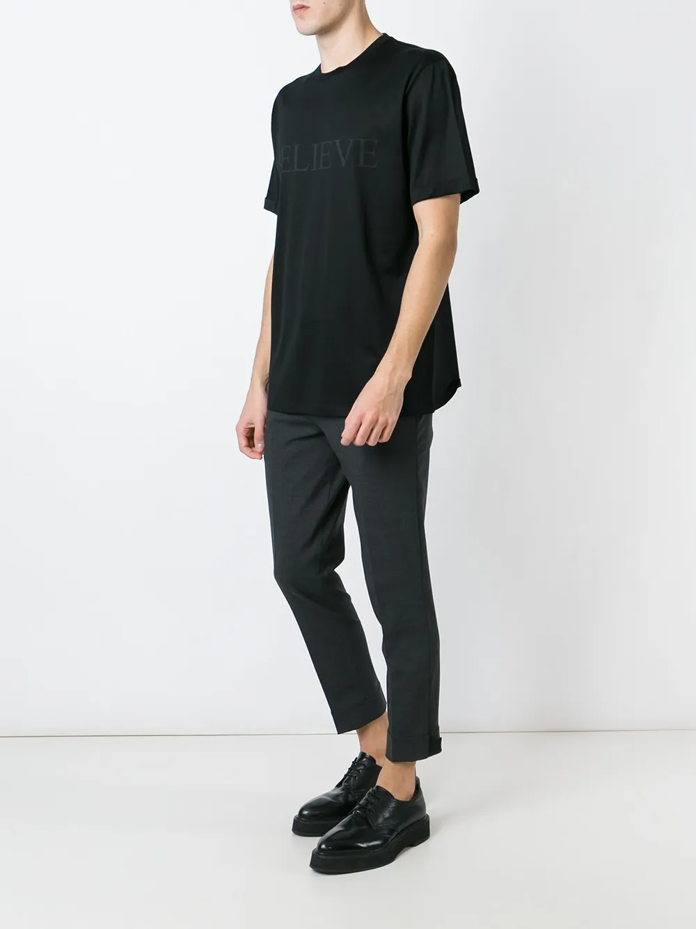  Neil Barrett Klassisches T Shirt   Schwarz 