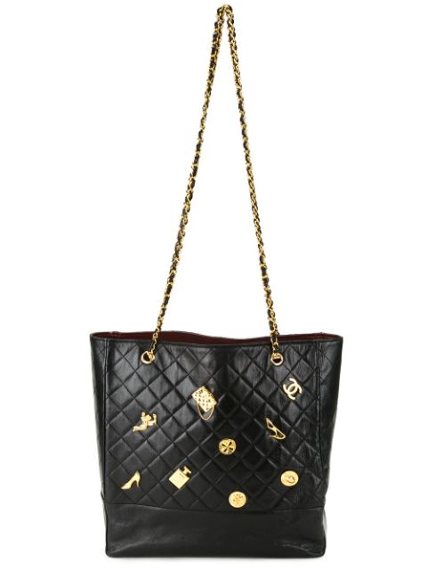 HOT SALE CHANEL metallic icon charms tote Women