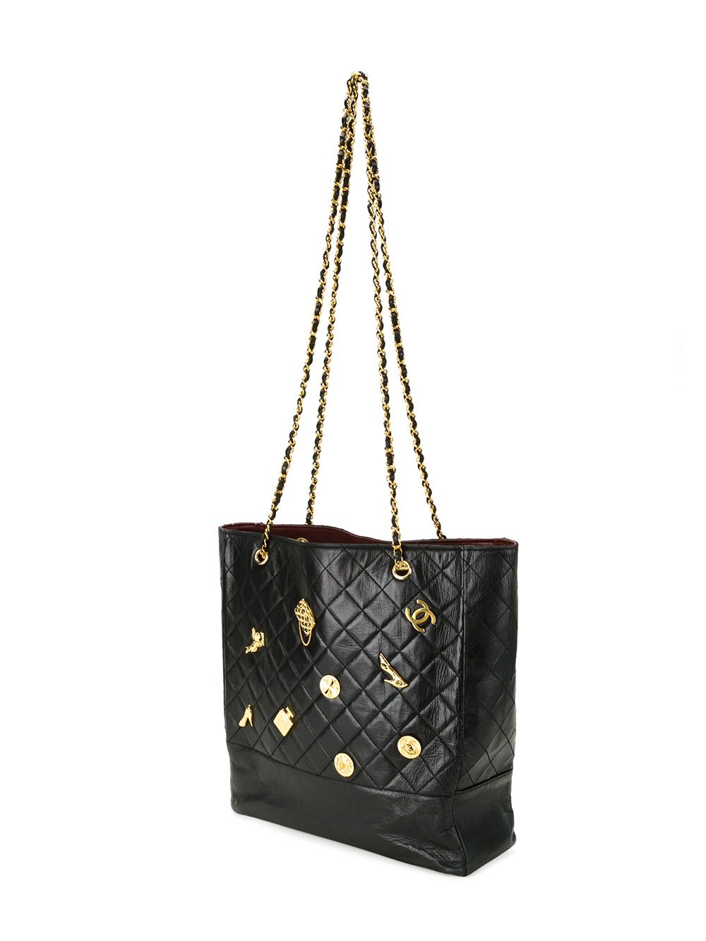 CHANEL metallic icon charms tote Women