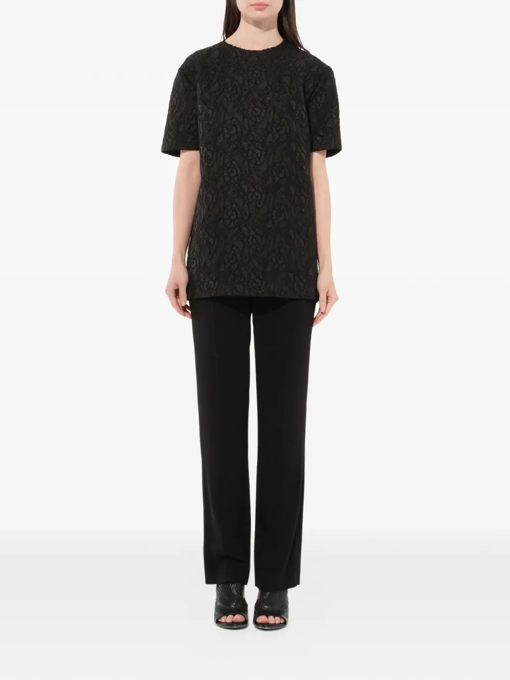 Givenchy floral lace top Zwart