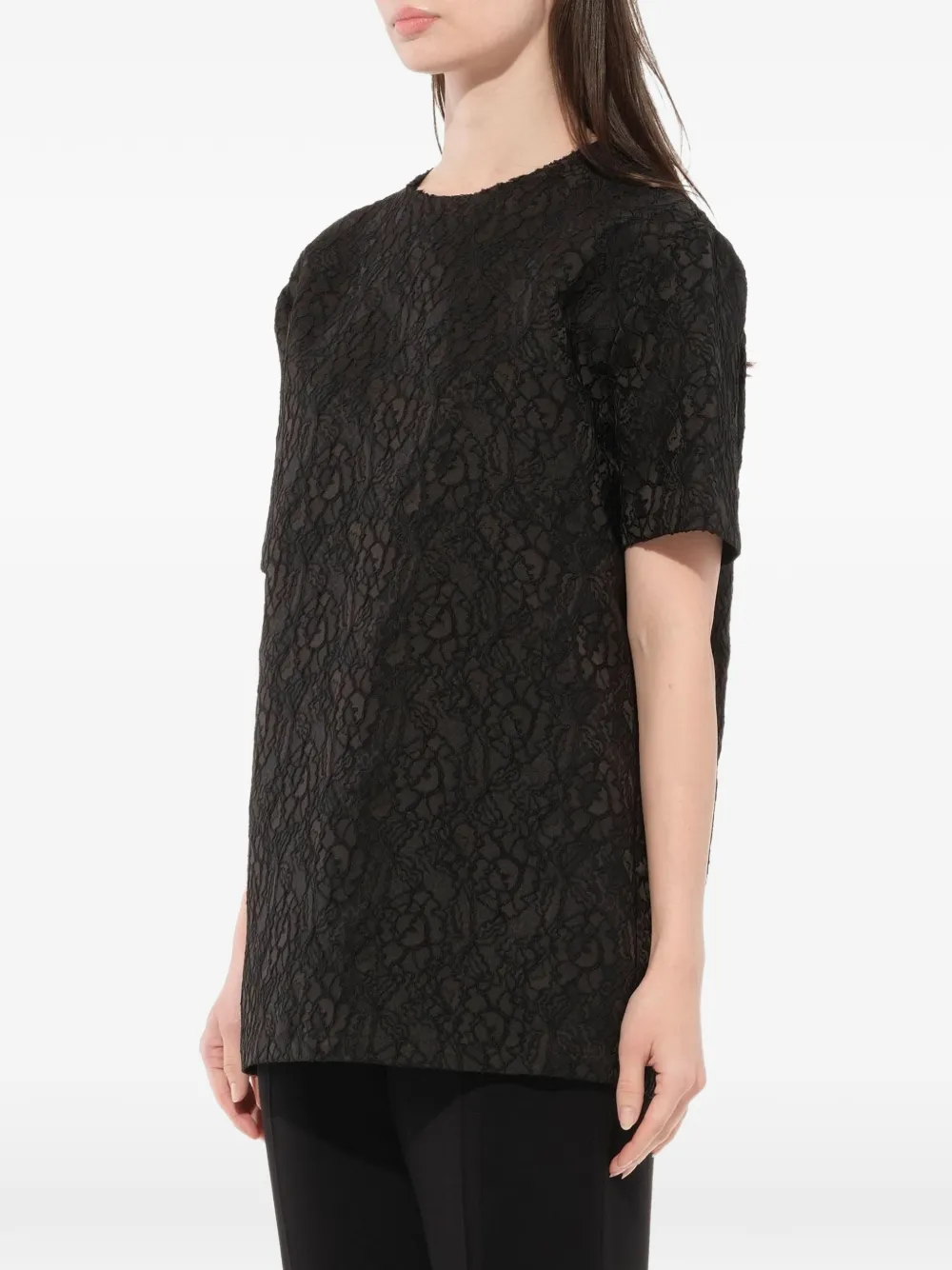 Givenchy floral lace top Zwart