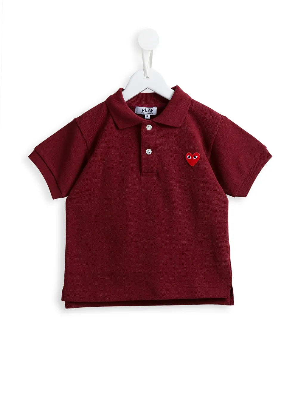 Comme Des Garçons Play Kids heart patch polo shirt | Red | Image 1