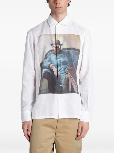 Junya Watanabe MAN graphic-print button-down cotton shirt