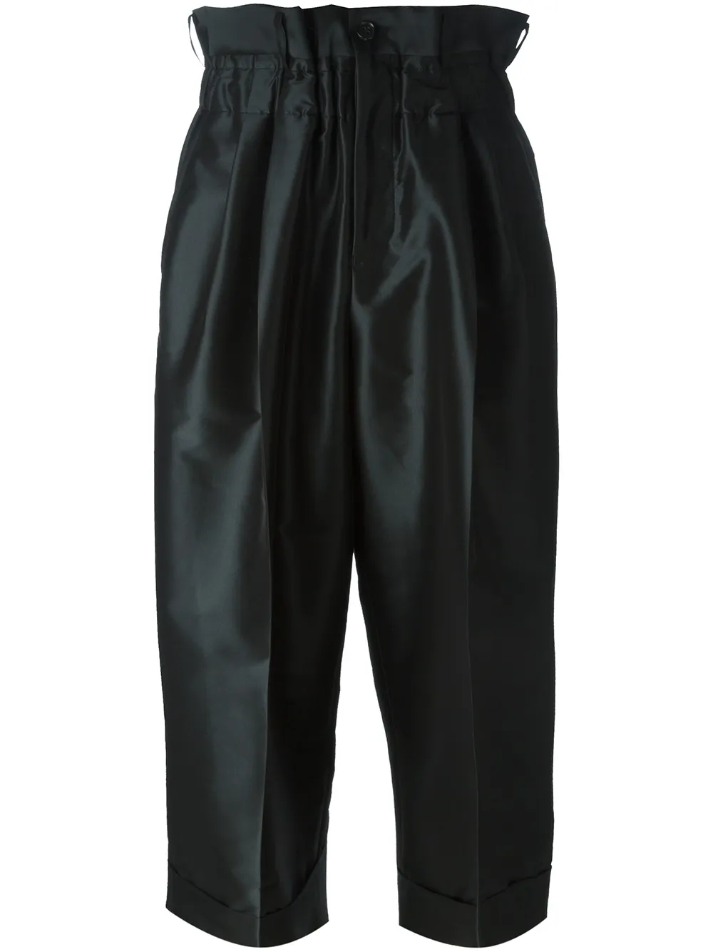 Comme Des Garçons Cropped-Hose mit Bundfalten - Schwarz