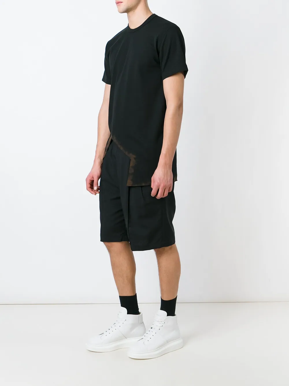  Comme Des Garçons Homme Plus Asymmetrisches T Shirt   Schwarz 