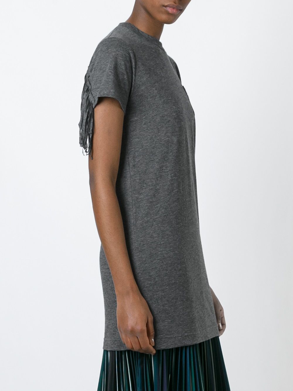 Sacai Fringed T-shirt - Farfetch