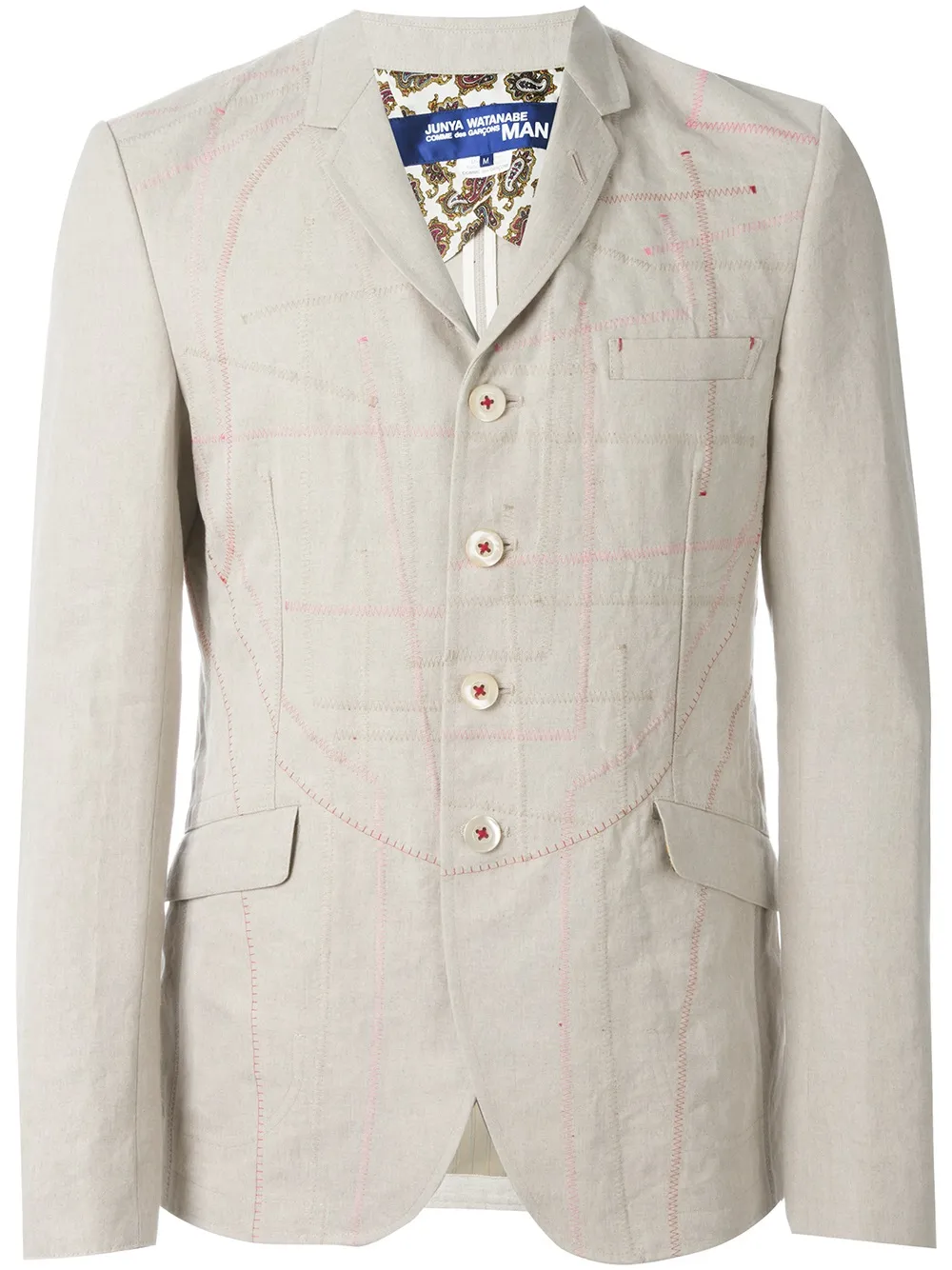 Junya Watanabe MAN stitch detail blazer - Toni neutri