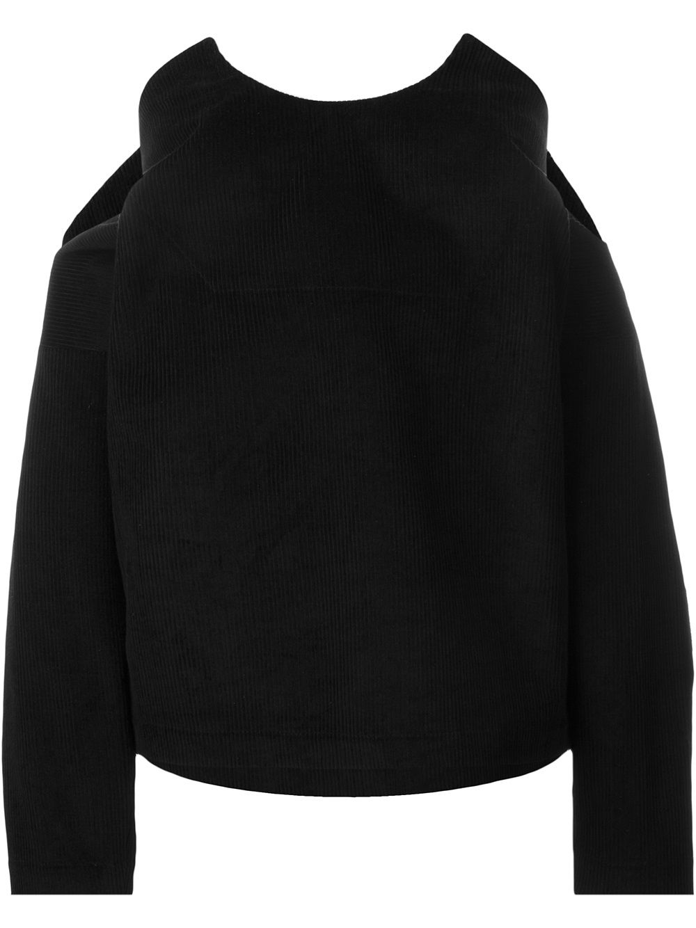 Martine Jarlgaard cut out corduroy blouse – Black