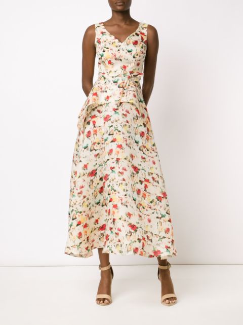 Carolina Herrera Floral Print Maxi A-line Dress - Farfetch