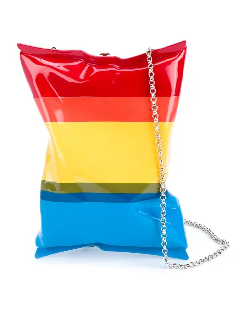 Click to view more detailed imagery on our partner's website Anya Hindmarch Rainbow Crisp Packet Brass Clutch In РАДУГА