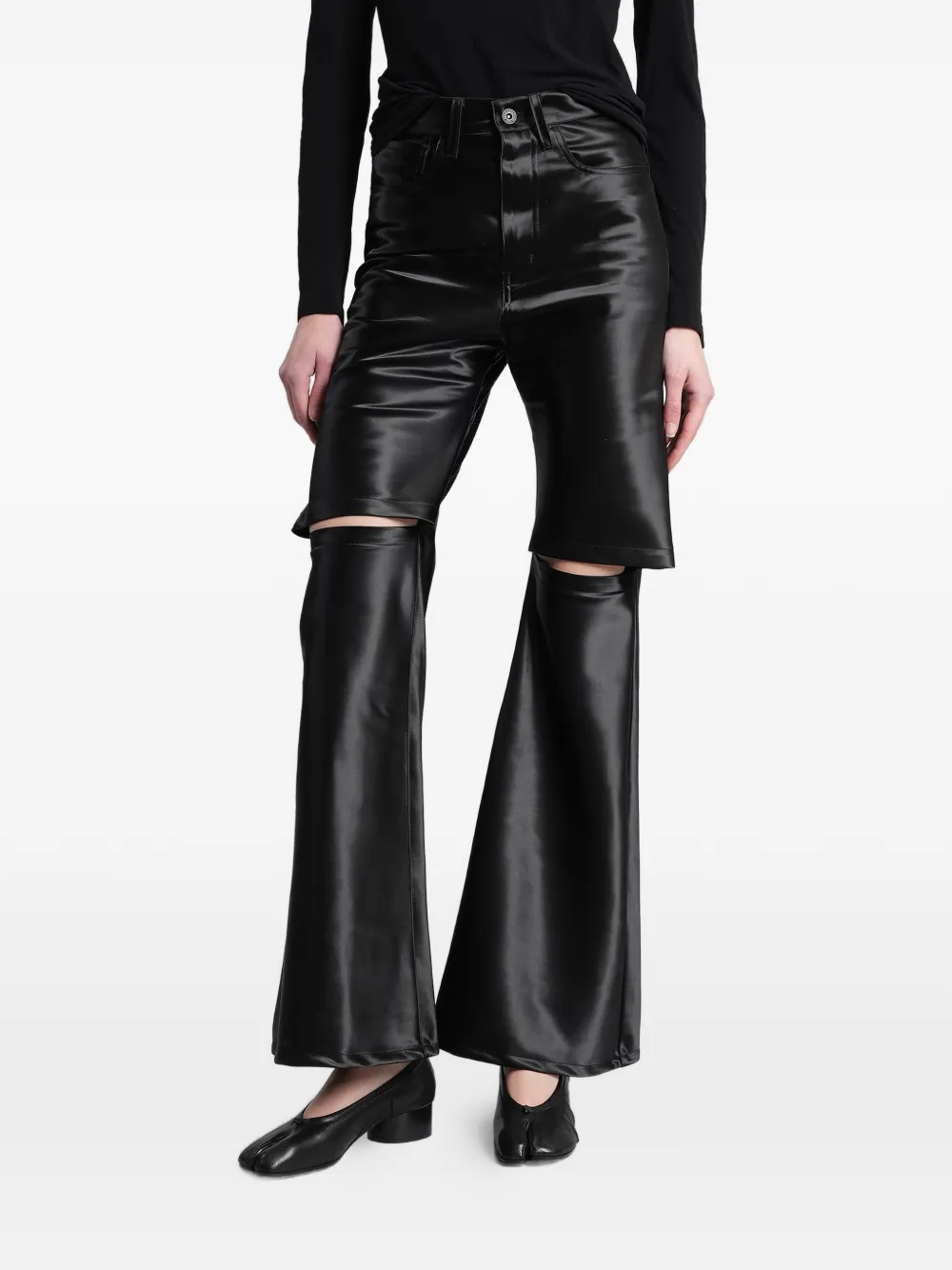 Junya Watanabe embossed cropped trousers - Nero