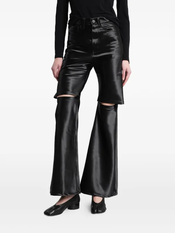 Junya Watanabe Embossed Cropped Trousers in Black