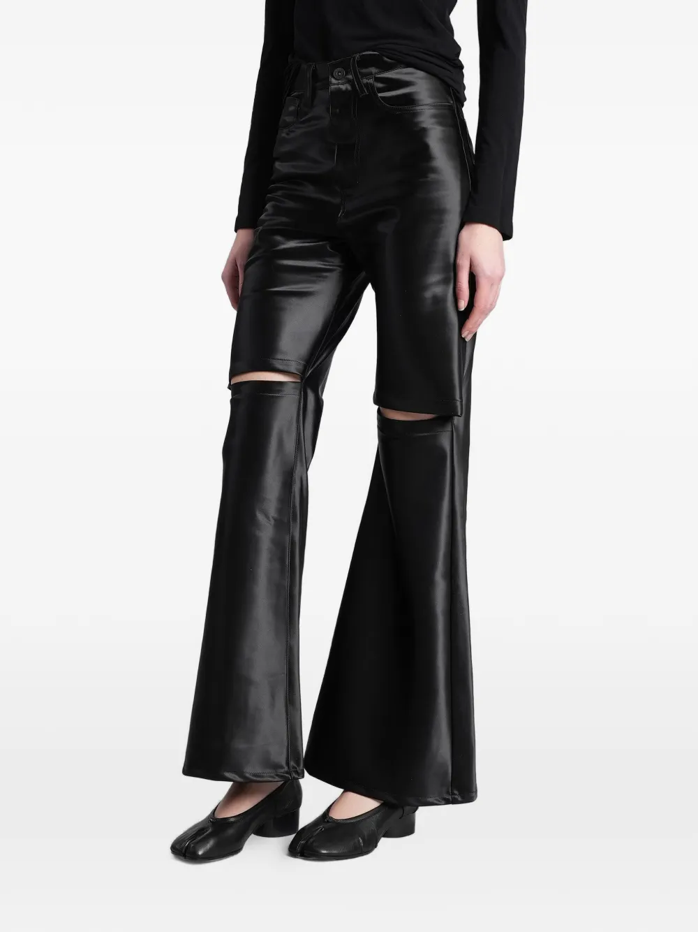  Junya Watanabe Cropped Hose Mit Eingeprägtem Muster   Schwarz 