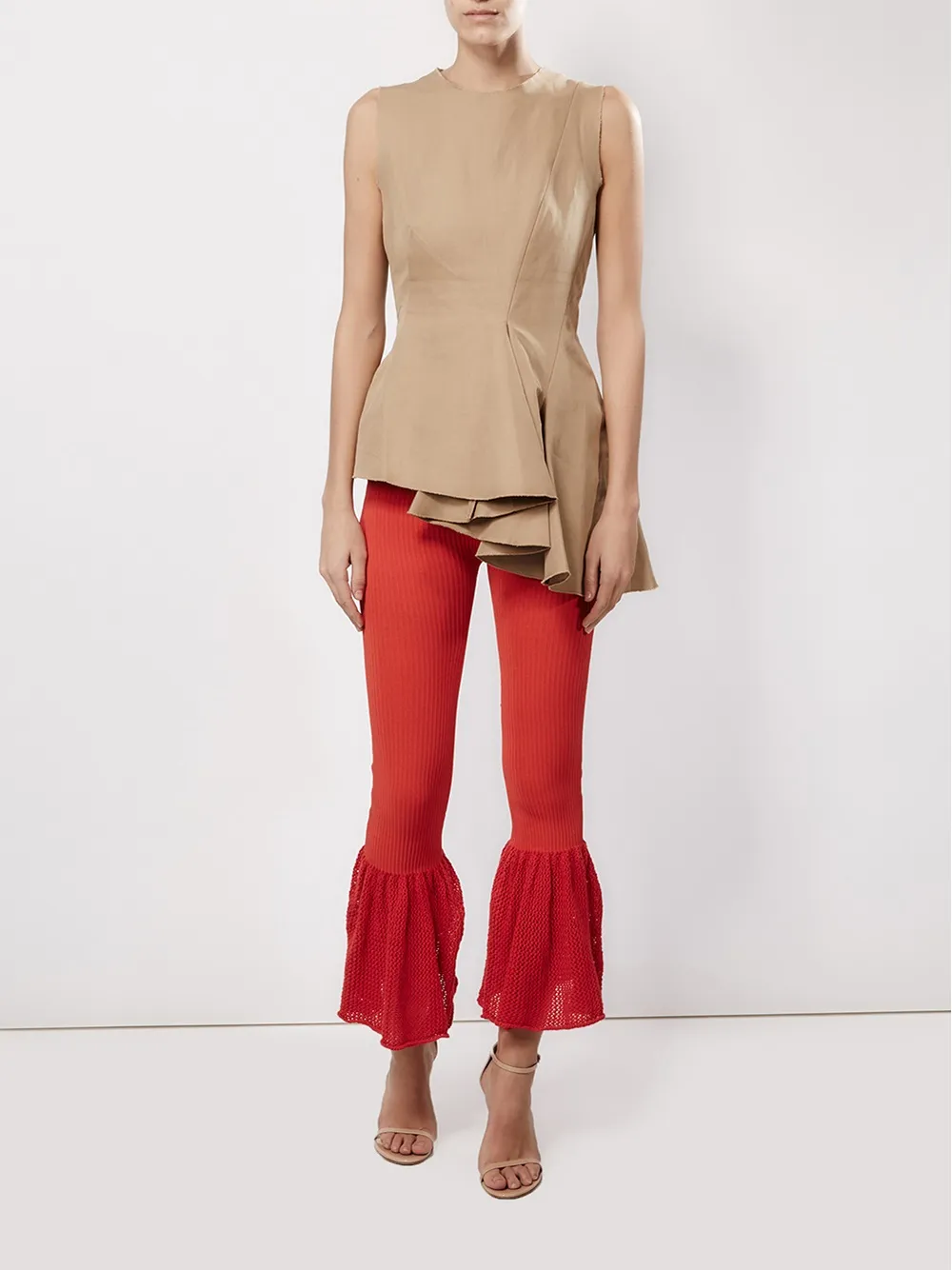 Helen Lawrence knitted flared trousers - Rood