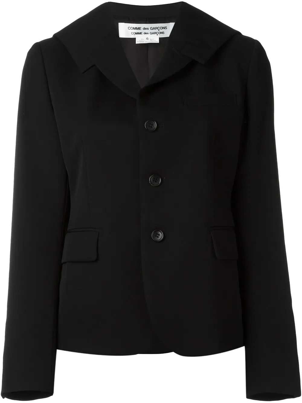 Comme Des Garçons Comme Des Garçons deconstructed lapel blazer - Nero
