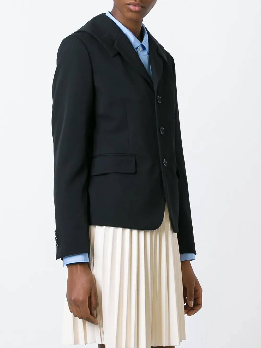  Comme Des Garçons Comme Des Garçons Deconstructed Lapel Blazer - Black 