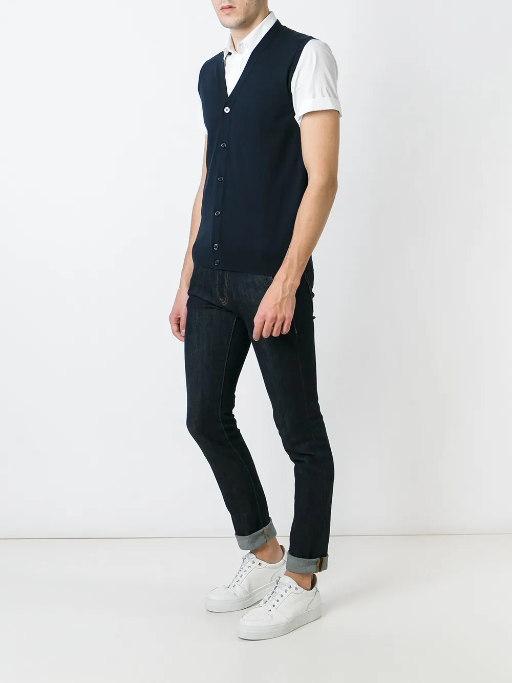 Paolo Pecora buttoned vest Blauw