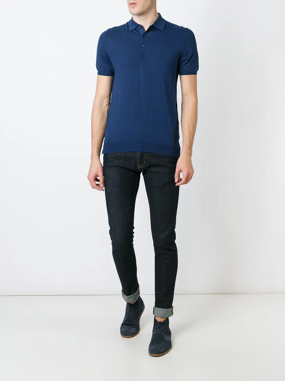 Paolo Pecora knit polo shirt Blauw