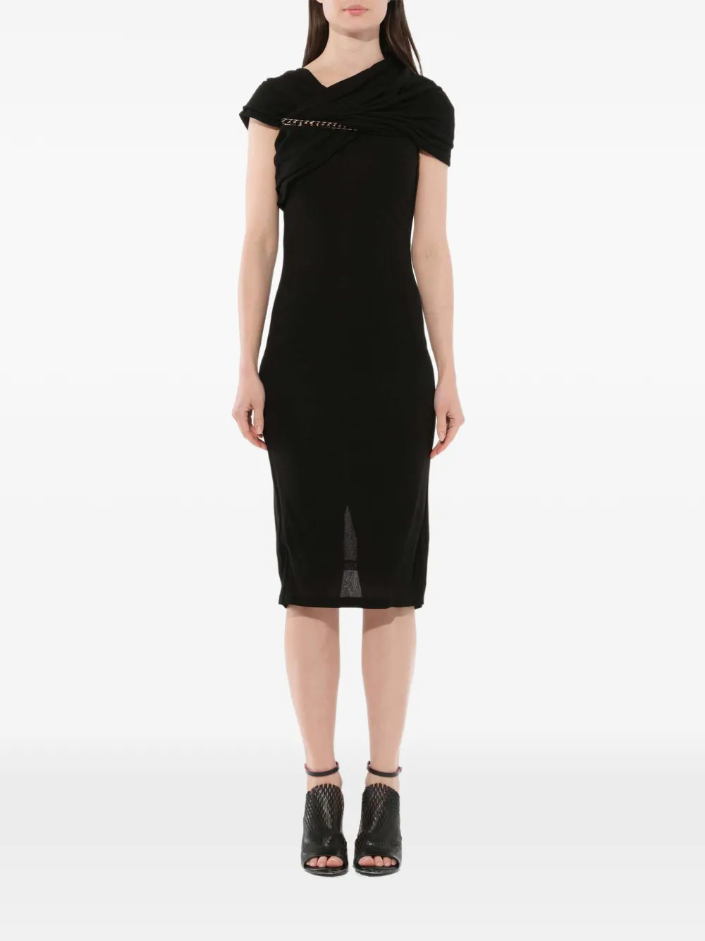 Givenchy asymmetric wrap dress - Black