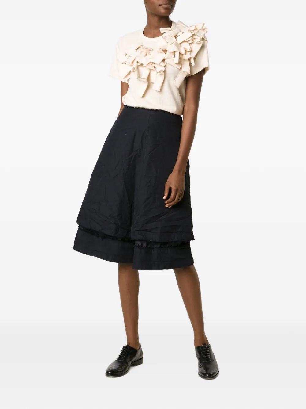  Comme Des Garçons Ruffle Appliqué T-shirt - Neutrals 