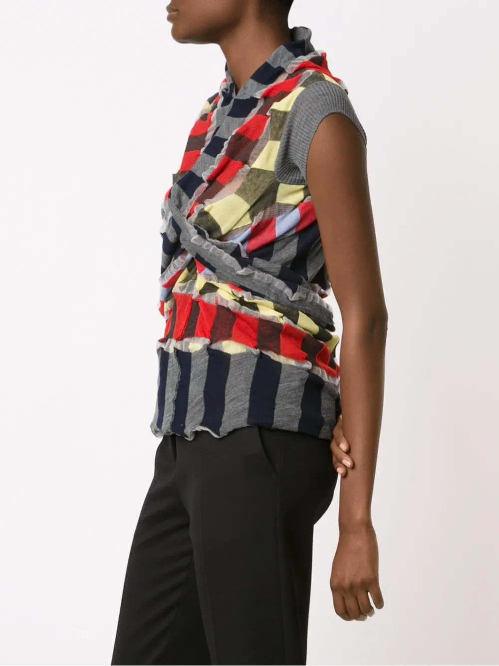  Junya Watanabe Top In Wickeloptik   Grau 
