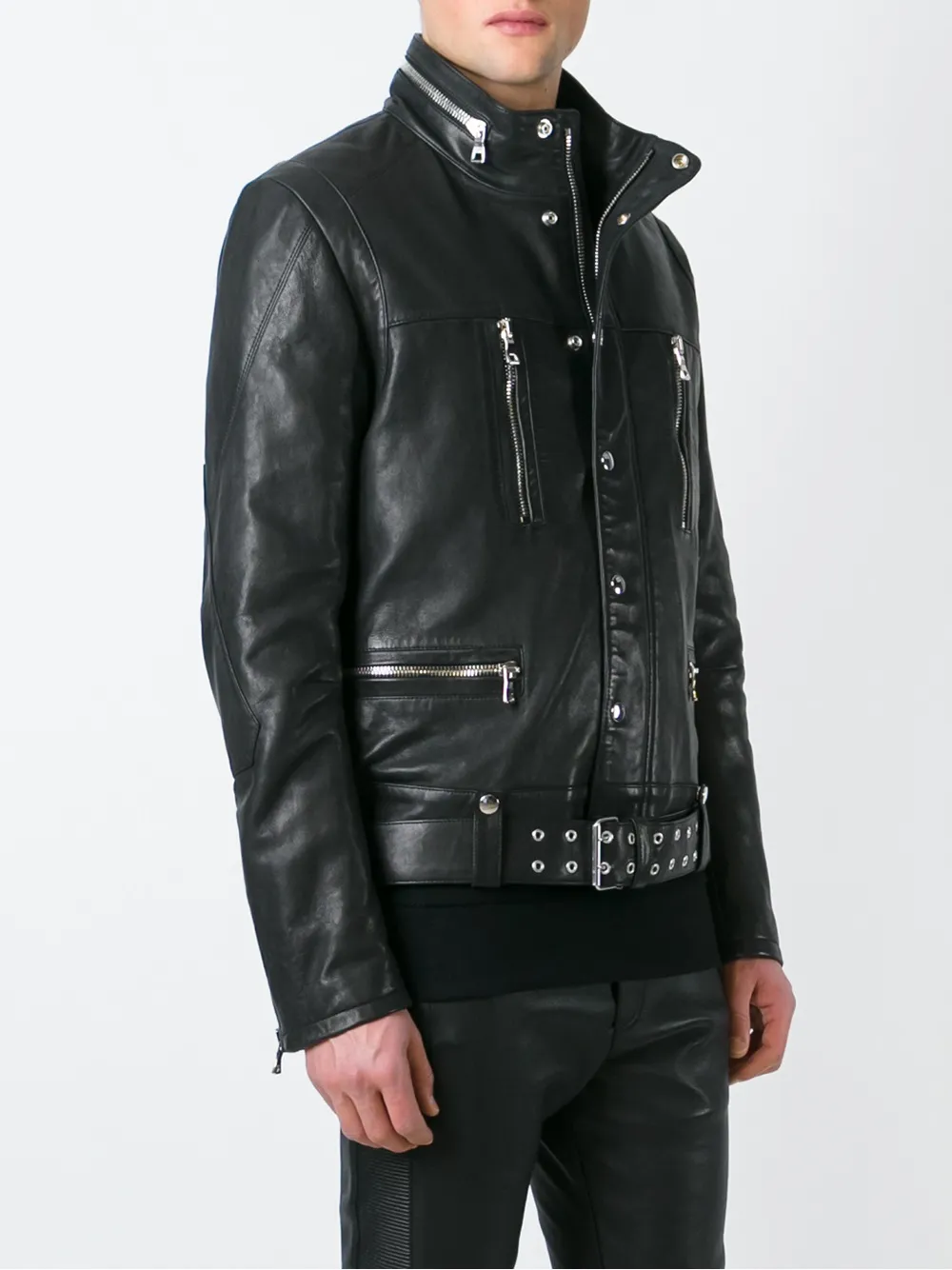 Balmain belted waist jacket Zwart