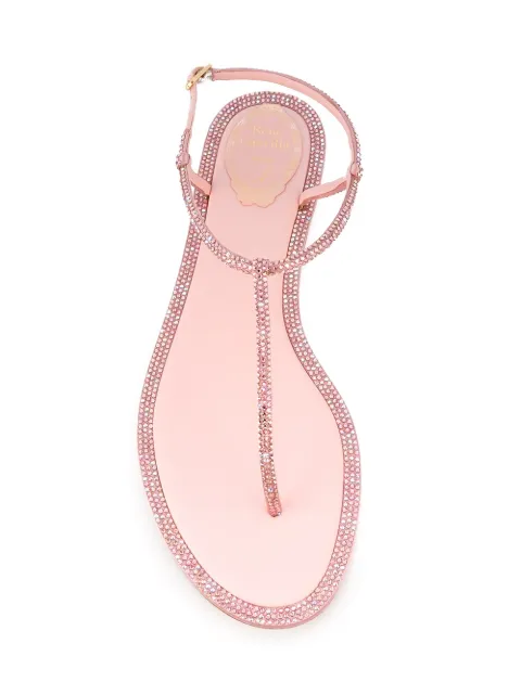 René Caovilla Embellished Flat Sandals - Farfetch