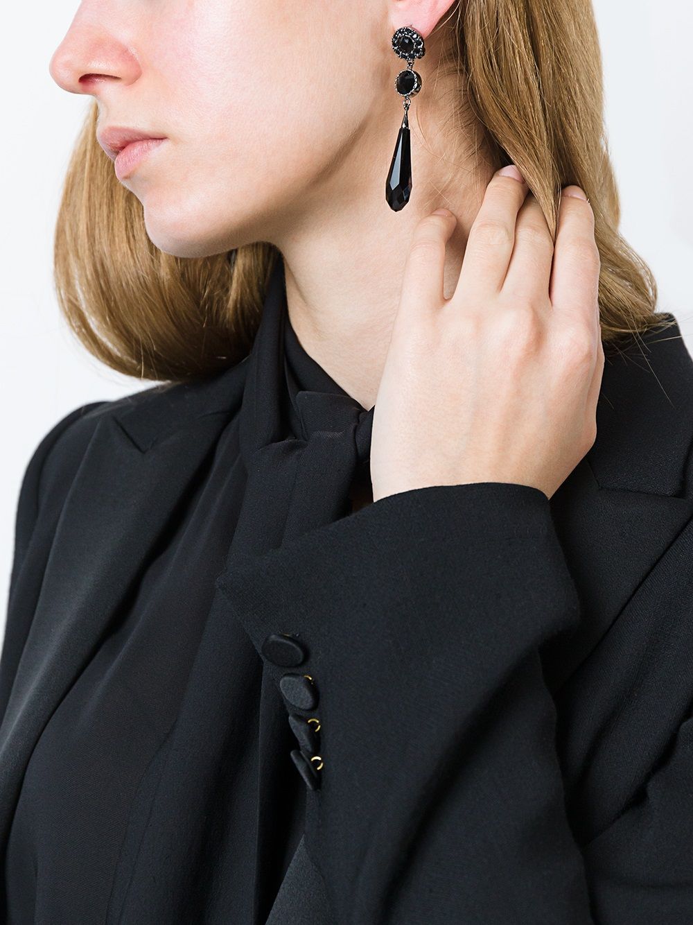 Givenchy tear drop earrings - Zwart