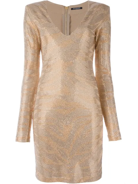 Balmain zebra glitter dress