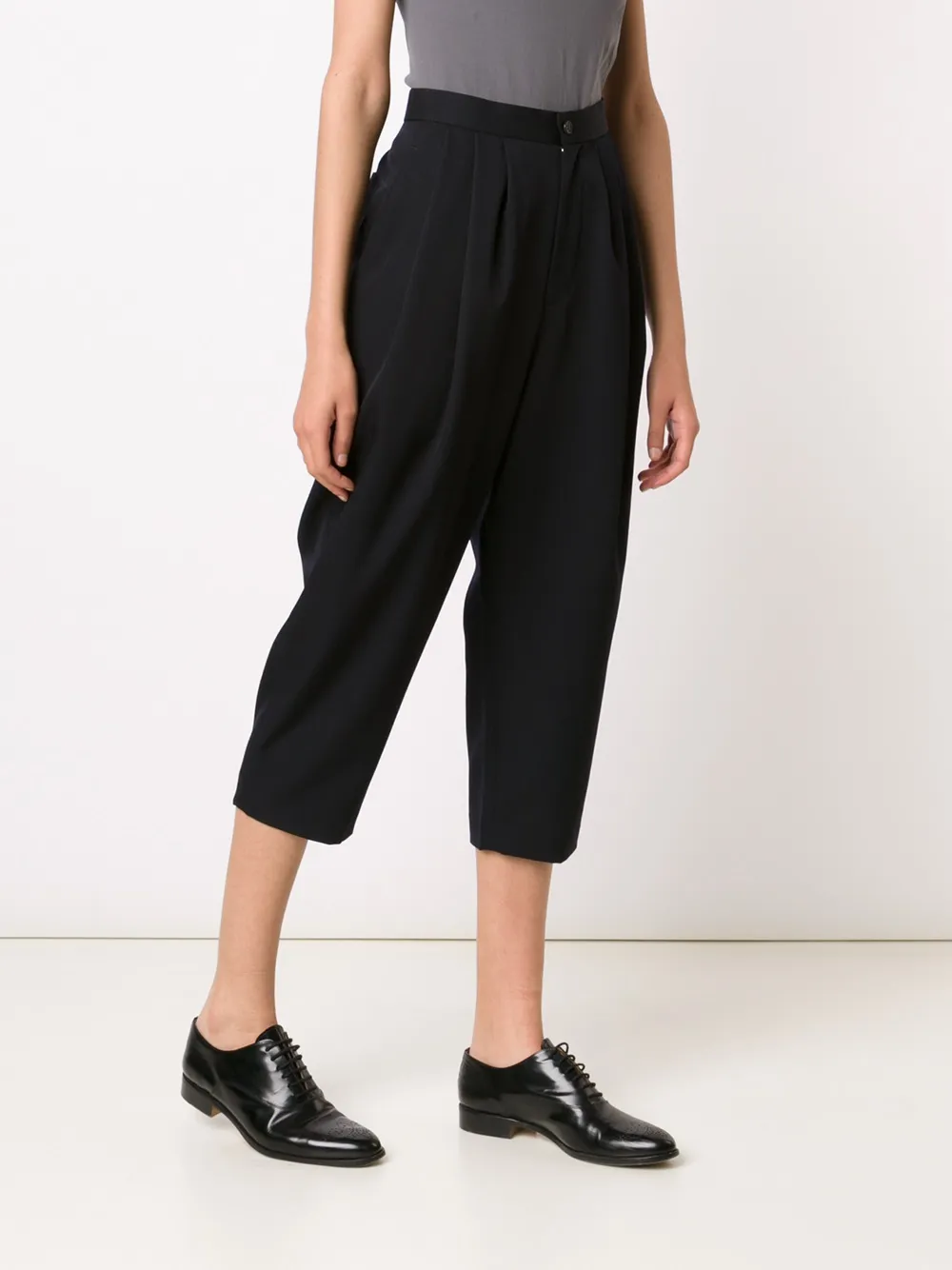  Comme Des Garçons Comme Des Garçons Cropped Tailored Trousers - Blue 