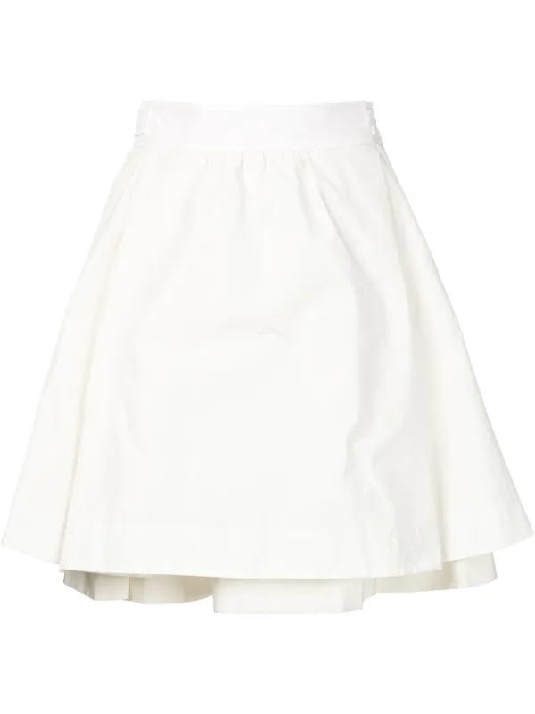 Moncler Layered A-line Skirt in White