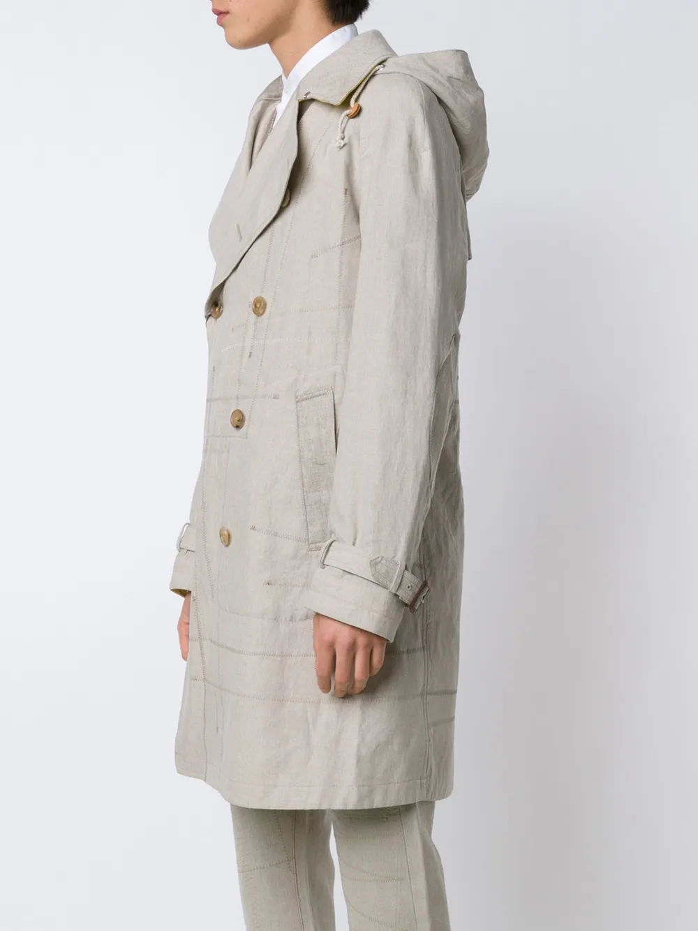  Junya Watanabe Man Trenchcoat Mit Ziernähten   Nude 