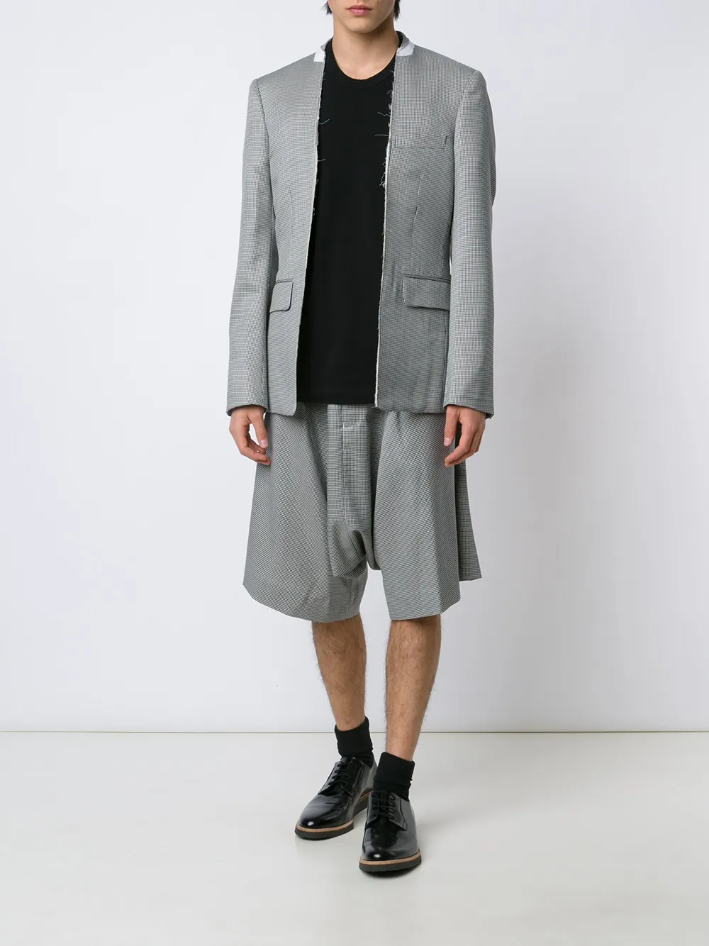  Comme Des Garçons Homme Plus Wollsakko Mit Hahnentrittmuster   Schwarz 