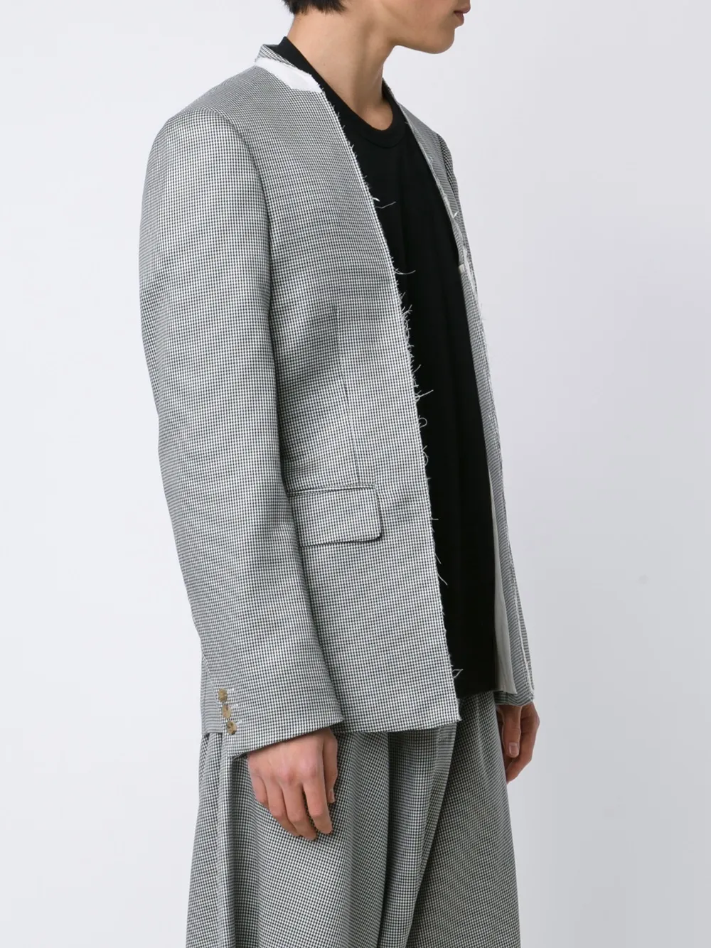  Comme Des Garçons Homme Plus Wollsakko Mit Hahnentrittmuster   Schwarz 