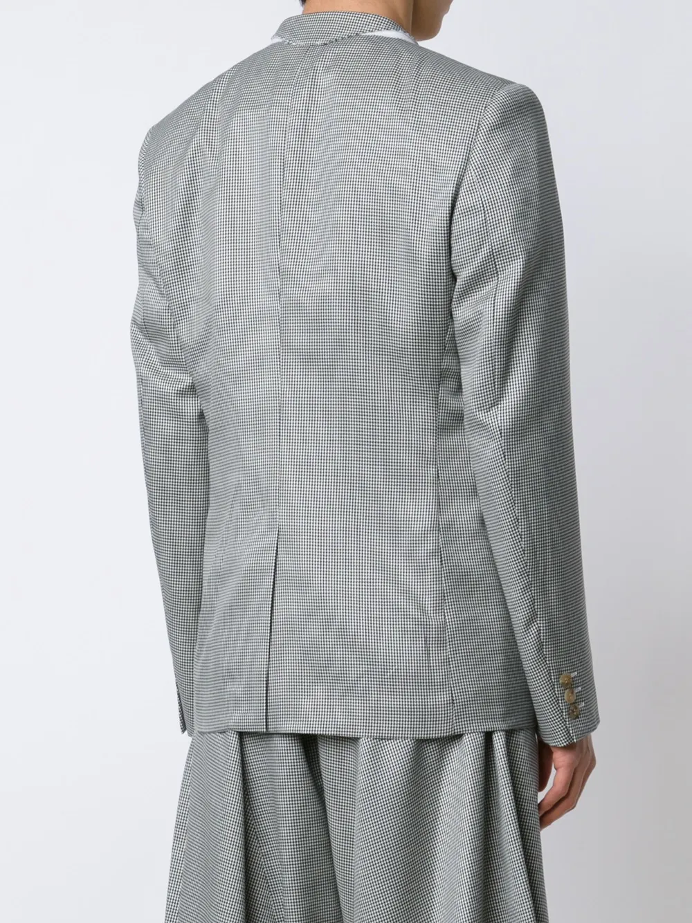 houndstooth raw edge blazer