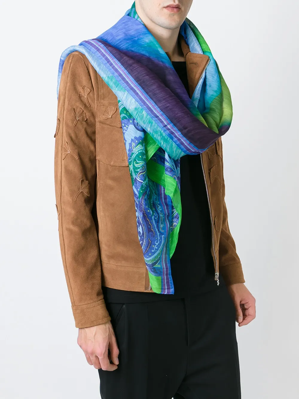 ETRO paisley print scarf - Blauw