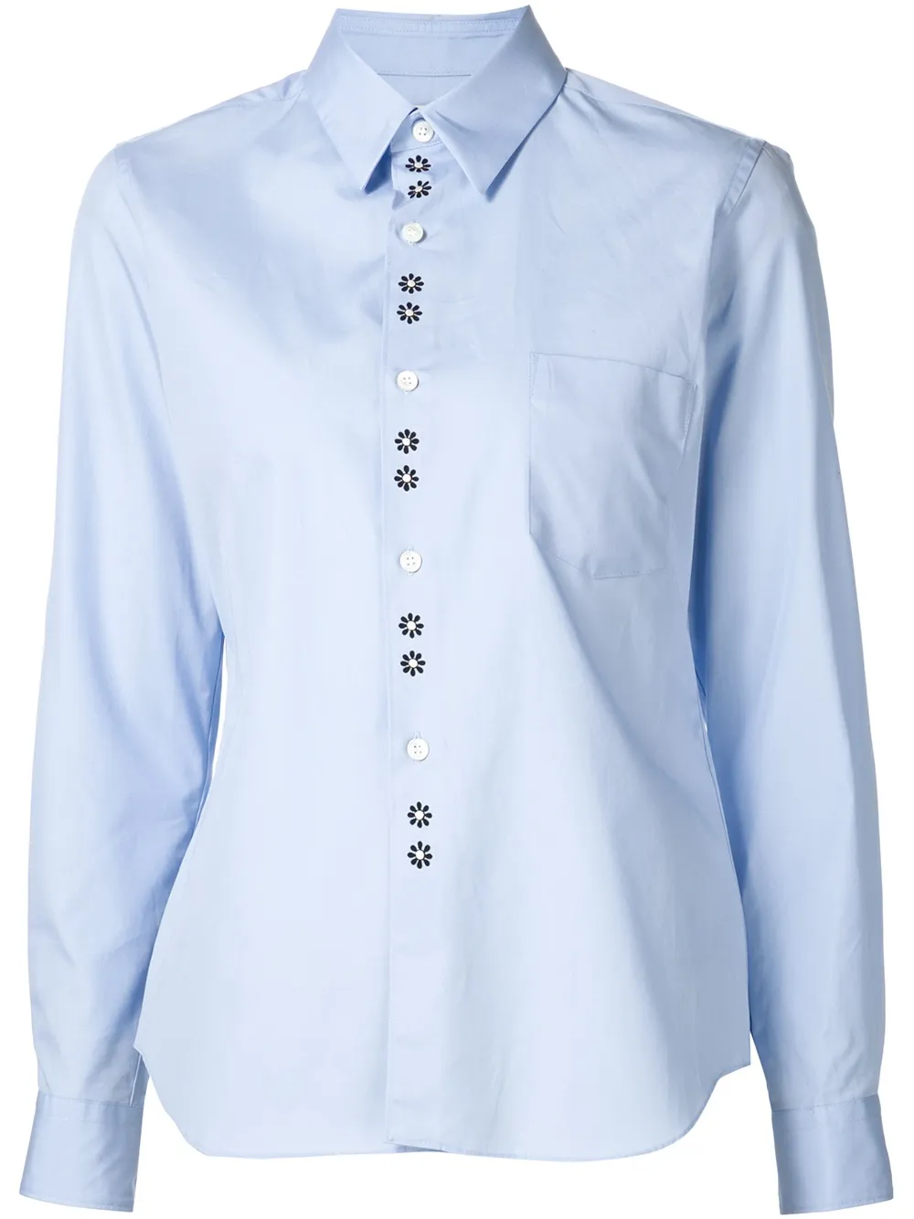 Comme Des Garçons Girl floral placket shirt - Blu
