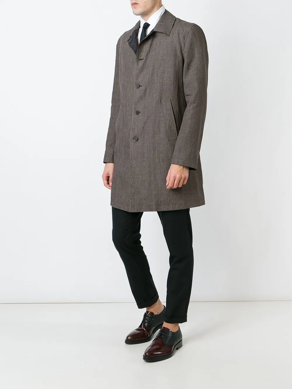 Lardini single breasted checked coat | Single Breasted Coats | Image 2