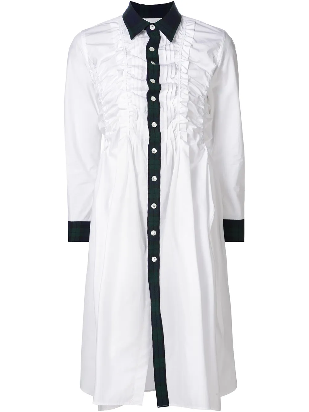 Comme Des Garçons tartan trim shirt dress - Bianco