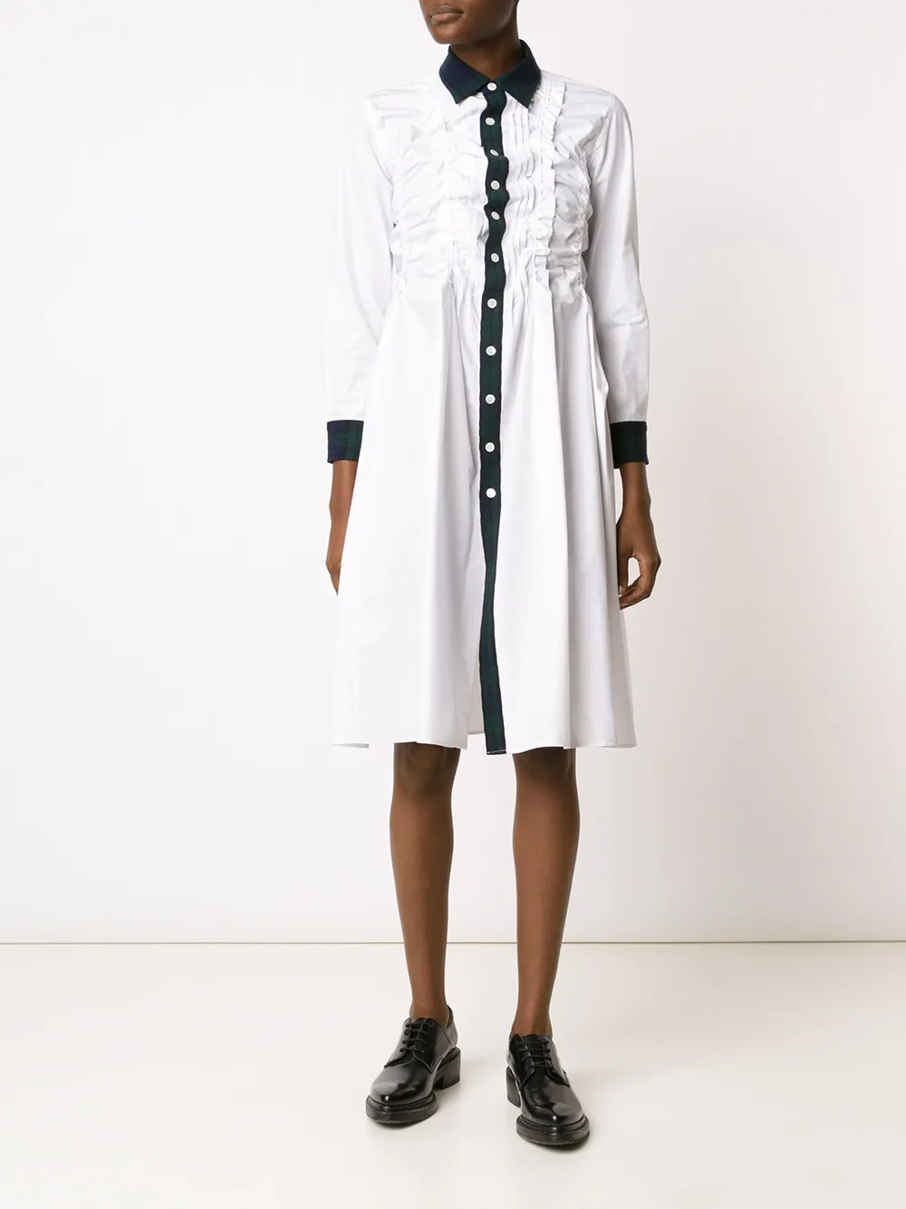 tartan trim shirt dress