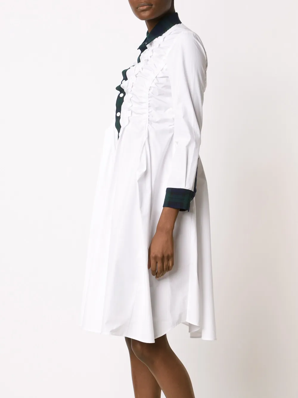 tartan trim shirt dress