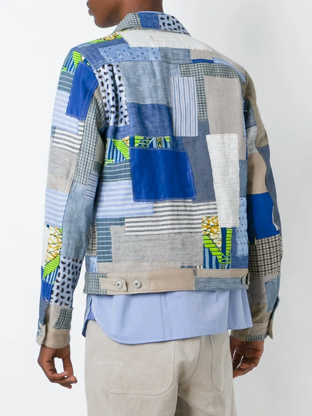 Junya Watanabe MAN patchwork denim jacket Beige