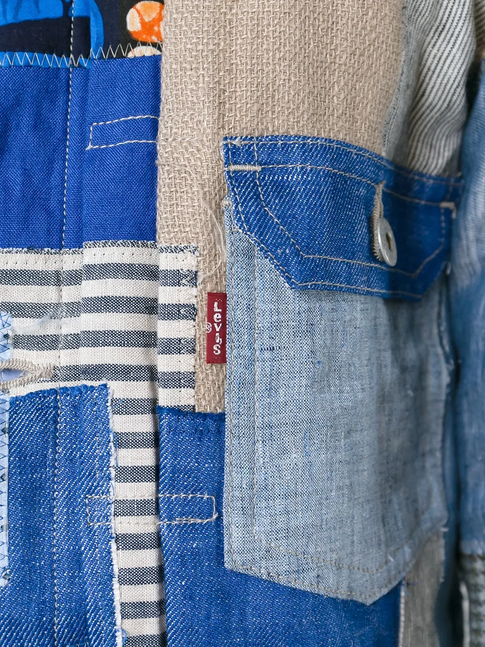 Junya Watanabe MAN patchwork denim jacket Beige