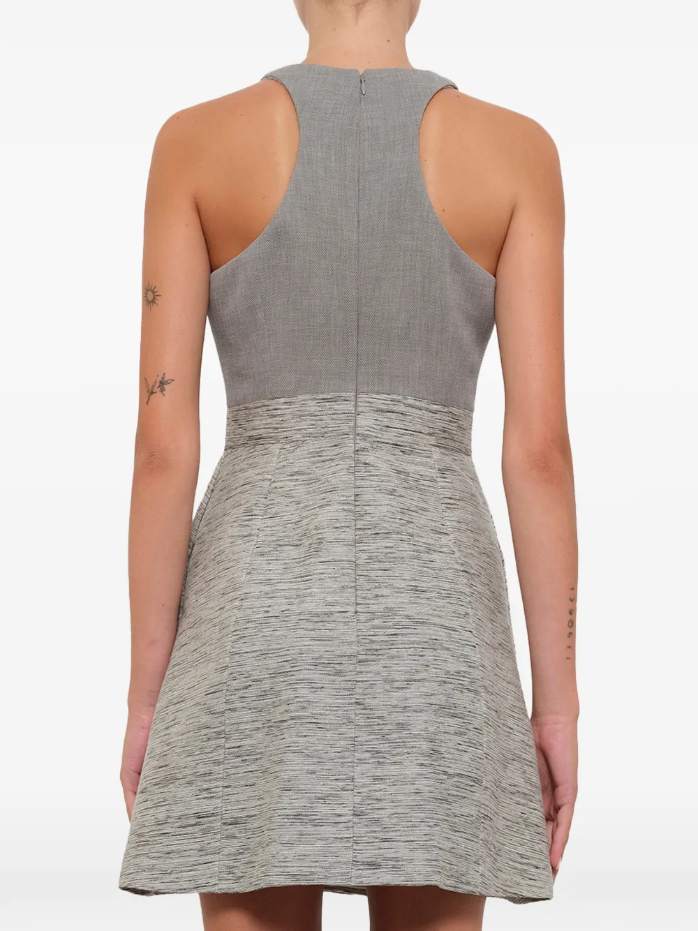 Alexander McQueen V-neck Mini Dress in Grey, view 4